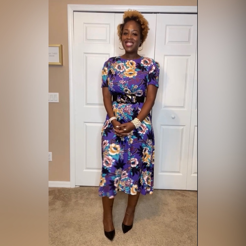Purple floral dress